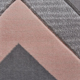 Grey Rose Geometric Abstract Easy To Clean Rug For Diningroom-80Cm X 150Cm - thumbnail 4