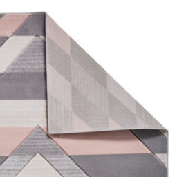 Grey Rose Geometric Abstract Easy To Clean Rug For Diningroom-80Cm X 150Cm - thumbnail 2