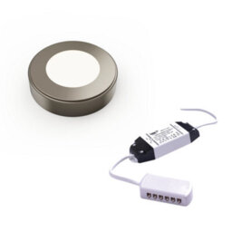 Unknown Fittingsco, Nebbia, Surface Diffused Led Light, Natural White, Brushed Nickel, Under Cabinet Light, Sola, 1 Light Kit & Driver