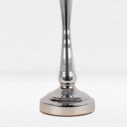 Set Of 2 Chrome Table Lamp Bedside Light Stem Detail Ivory Shades - thumbnail 5