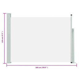 Walplus Patio Retractable Side Awning Garden Sun Shade Canopy Gazebo For Back Door, Porch, Patio 120X500 Cm Cream - thumbnail 8