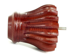 L&F Set Of 4 Replacement Furniture Bun Feet Mahogany Turned Wooden Legs 110mm High M8 (8mm) - thumbnail 6