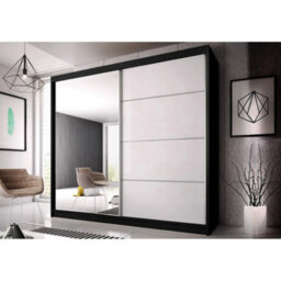 Arte Multi 233Cm - Black Sliding Door Wardrobe (H)2180mm (W) 2330mm (D)610mm - Bold Statement Piece With Reflective Detail
