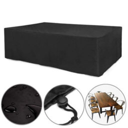 Black Garden Furniture Cover, Oxford 210D, 160 X 80 Cm, Waterproof And Uv Resistant, For Rectangular Tables Chairs - thumbnail 5