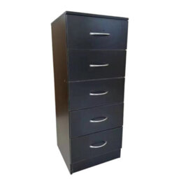 Home Treats Tall Chest Of 5 Drawers Black Bedroom Furniture - thumbnail 9