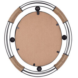 Beliani 60 Cm Black Round Wall Mirror With Solid Iron Frame, Industrial-Chic, Powder-Coated Finish - thumbnail 3