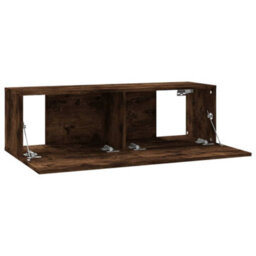 Berkfield Tv Wall Cabinet Smoked Oak 100X30X30 Cm Engineered Wood - thumbnail 7