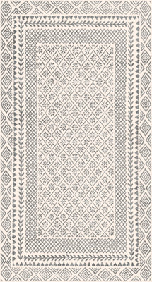 Livabliss Bahar-Geometric Grey Beige Global Living Dining Bedroom Rug 80 X 150 Cm Easy Care, Non Shedding - image 1