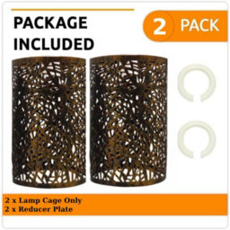 Brushed Copper Pendant Light Shade Metal Drum Shaped Lampshade Industrial Easy Fit Ceiling Indoor Wire Cage Lampshade ( 2 Pack ) - thumbnail 4