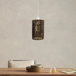 Brushed Copper Pendant Light Shade Metal Drum Shaped Lampshade Industrial Easy Fit Ceiling Indoor Wire Cage Lampshade ( 2 Pack ) - thumbnail 2