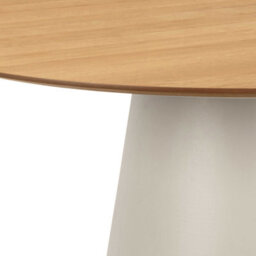 Wyld Haus Hamburg 120Cm Round Oak Veneer Dining Table With Grey Steel Pillar Base - thumbnail 5
