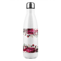 Benjamin Tate Design Open Roses Stainless Steel Bottle Designer Style - thumbnail 2