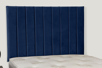 "Empire Beds Portland 36"" Height Headboard In Blue Plush Velvet Fabric For Single Beds"