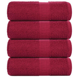 Berkfield Guest Towels 4 Pcs Bordeaux 30X50 Cm 360 Gsm 100% Cotton - thumbnail 1