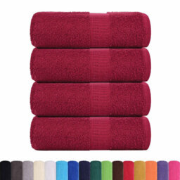 Berkfield Guest Towels 4 Pcs Bordeaux 30X50 Cm 360 Gsm 100% Cotton - thumbnail 2
