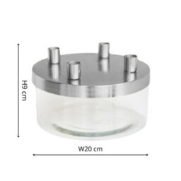 Ivyline Metal Candle Holder With Glass Bowl Silver H9Cm D20Cm - thumbnail 5