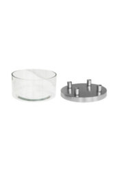 Ivyline Metal Candle Holder With Glass Bowl Silver H9Cm D20Cm - thumbnail 4