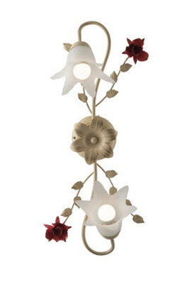 Luminosa Lighting Luminosa Rose 2 Light Multi Arm Semi Flush Ceiling Light Ivory 61X31X20Cm