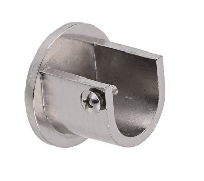 Lister Cartwright 19mm Curtain Pole Ends Brackets With Adjustable Screws Metal Finish (Pack Of 1)