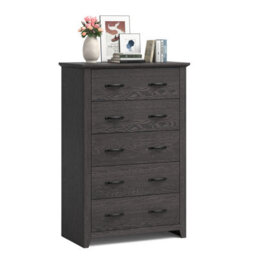 Costway 5 Drawer Dresser Vertical Chest Of Drawers Wooden Storage Dresser Organizer - thumbnail 2