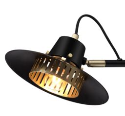GoodHome Delagoa Industrial Matt Black & Gold Antique Brass Effect Wired Led Wall Light - thumbnail 6