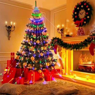 2M 280 Led Star Waterfall String Lights Colorful Outdoor Christmas New Year Decor - image 1