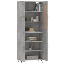 Berkfield Highboard Concrete Grey 69.5X34X180 Cm Engineered Wood - thumbnail 3