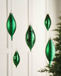 WeRChristmas Christmas Green Glass Christmas Baubles, 5 Pack, 15 Cm - thumbnail 2