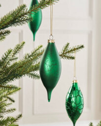 WeRChristmas Christmas Green Glass Christmas Baubles, 5 Pack, 15 Cm - thumbnail 4