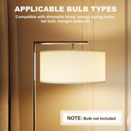 Homcom Floor Lamp, Modern Standing Lamp With Linen Lampshade, Silver Tone - thumbnail 6