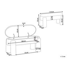 Beliani Upholstered Storage Bench Oakley Boucle Off-White - thumbnail 3