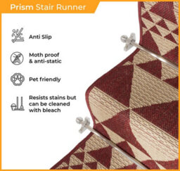 Prism Stair Runner - Hardwearing, Non-Slip & Durable Carpet For Stairs & Staircases, Multiple Lengths - thumbnail 3