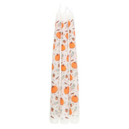 Set Of 3 Pumpkin Taper Candles Home Decorative - thumbnail 3