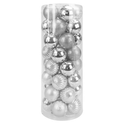 Christmas Bauble Decoration Hanging Tree Ornament X 40 6Cm Silver - image 1