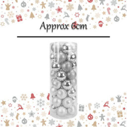 Christmas Bauble Decoration Hanging Tree Ornament X 40 6Cm Silver - thumbnail 2