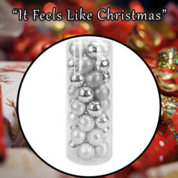 Christmas Bauble Decoration Hanging Tree Ornament X 40 6Cm Silver - thumbnail 7