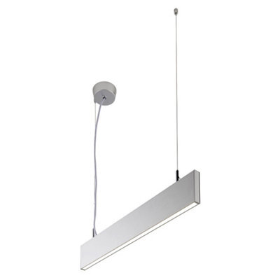 Luminosa Lighting Luminosa Kingsley Pendant 600mm 25W Silver Anodised & Frosted - image 1