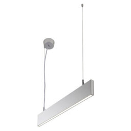 Luminosa Lighting Luminosa Kingsley Pendant 600mm 25W Silver Anodised & Frosted - thumbnail 1