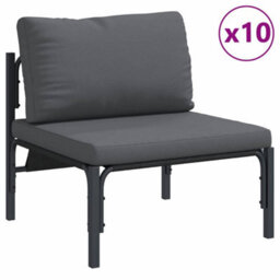 Berkfield Garden Sofa Set 14 Pcs Anthracite Steel - thumbnail 4