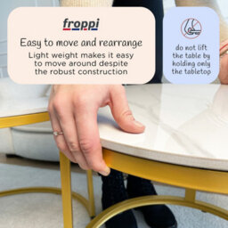 Froppi™ Coffee Table Set Of 2 Marble Nesting Tables Black D70 H45 Cm And White D50 H38 Cm Sintered Stone - thumbnail 7