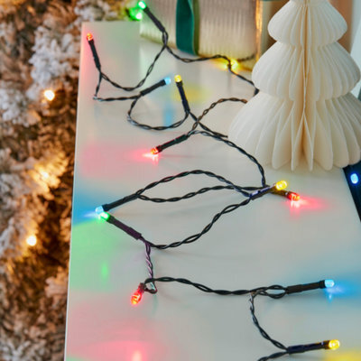 120 Multicolour Led String Lights With Timer Function Green Cable - image 1