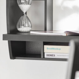 Sobuy Fwt18-Sch, Wall-Mounted Table Desk With Storage Shelves, Black,w82Xd39Xh60 - thumbnail 9