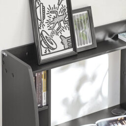 Sobuy Fwt18-Sch, Wall-Mounted Table Desk With Storage Shelves, Black,w82Xd39Xh60 - thumbnail 7