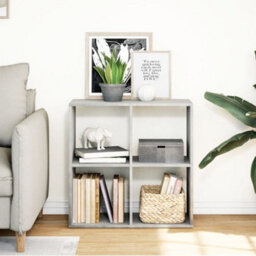 Berkfield Durable Room Divider Bookcase Concrete Grey 69.5X29X69.5 Cm Engineered Wood - thumbnail 3
