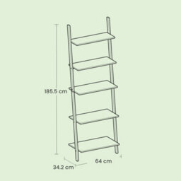 Ledrem 6-Tier Tall Slim Bookcase, Wall-Mounted Narrow Shelving Unit, Living Room Storage, 60 X 30 X 204.8 Cm, Rustic Brown - thumbnail 5