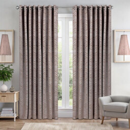 Luxury Living Triple Weave Soft Drape Geometric Aztec Print Ring Top Blackout Curtains 168Cm X 183Cm Terracotta
