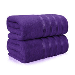 Casabella Bath Sheets 2 Pack Jumbo Bathsheet 90X180 Cm 100% Cotton Towels Quick Dry Super Soft Highly Absorbent Purple - thumbnail 1