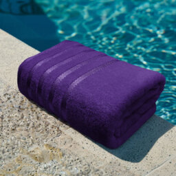 Casabella Bath Sheets 2 Pack Jumbo Bathsheet 90X180 Cm 100% Cotton Towels Quick Dry Super Soft Highly Absorbent Purple - thumbnail 2