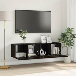 Berkfield Tv Cabinet Set Black Oak Engineered Wood Small Tv Cabinet - thumbnail 1