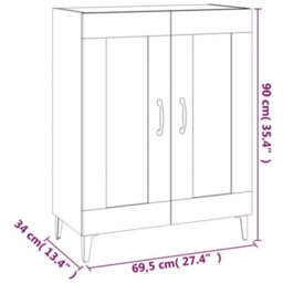 Vidaxl Sideboard Concrete Grey 69.5X34X90 Cm Engineered Wood - thumbnail 9